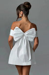 Women's Off-Shoulder Bow Back Cocktail Mini Dress