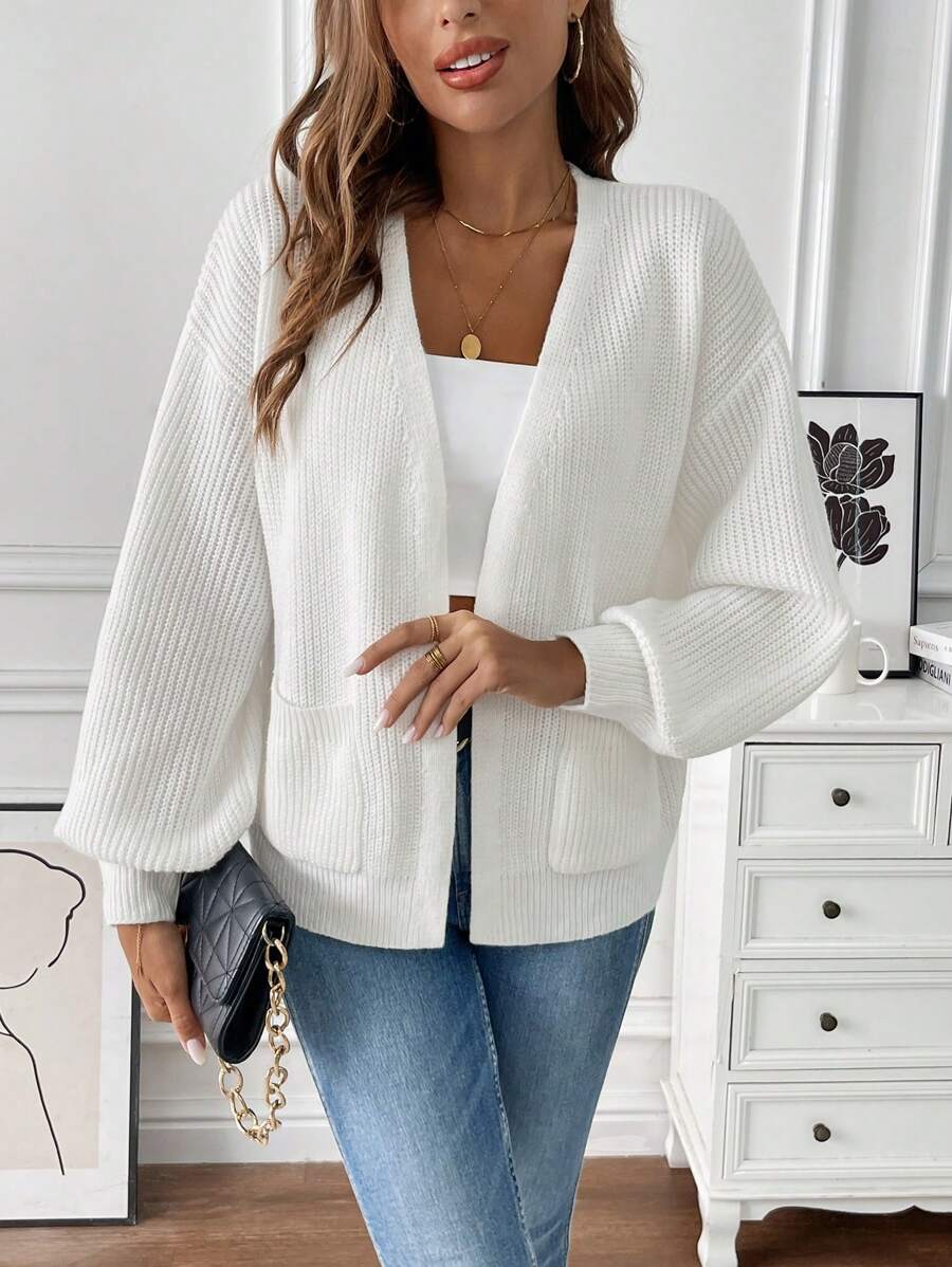Women's Open-Front Pocket Knit Cardigan