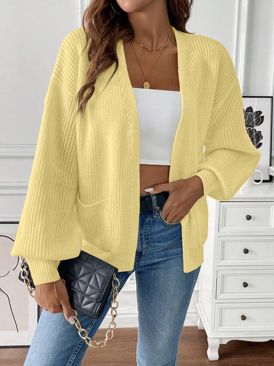 Women's Open-Front Pocket Knit Cardigan