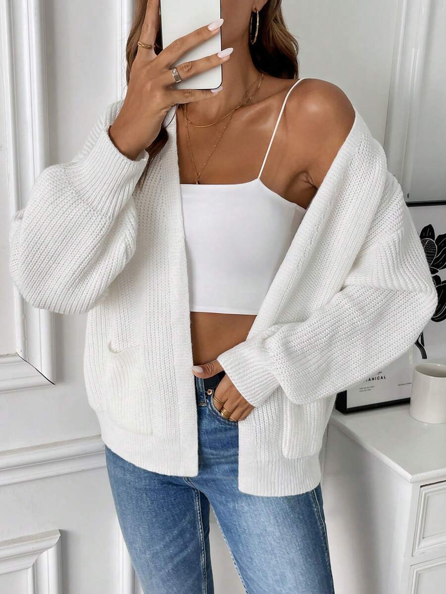 Women's Open-Front Pocket Knit Cardigan