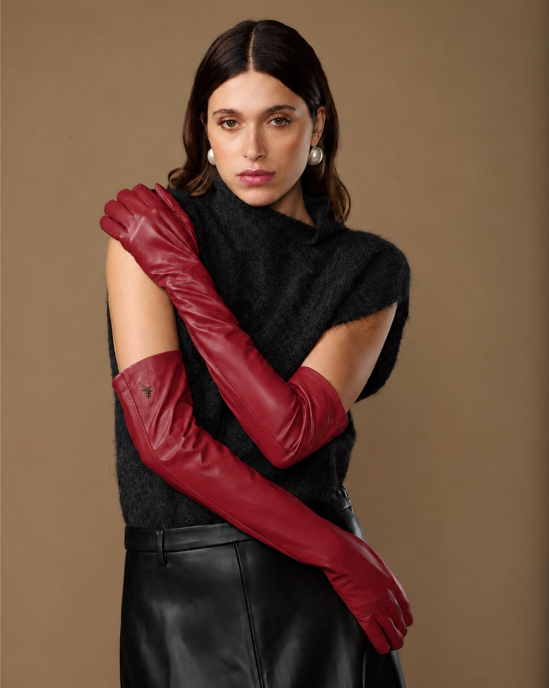 Women's Opera-Length Leather Gloves