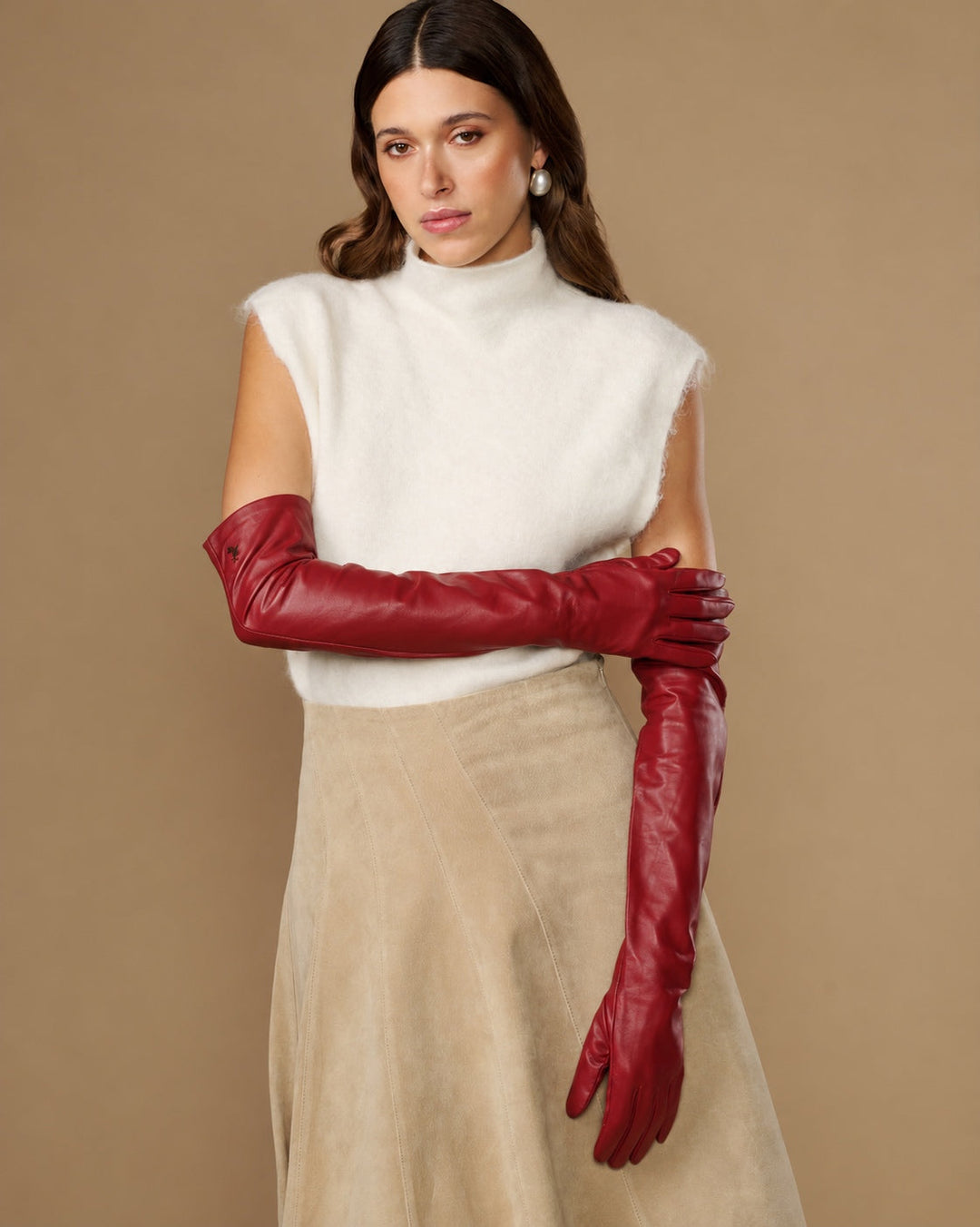 Women's Opera-Length Leather Gloves