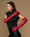 Women's Opera-Length Lambskin Leather Gloves with Silk Lining