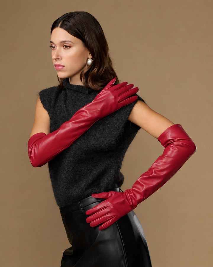 Women's Opera-Length Leather Gloves