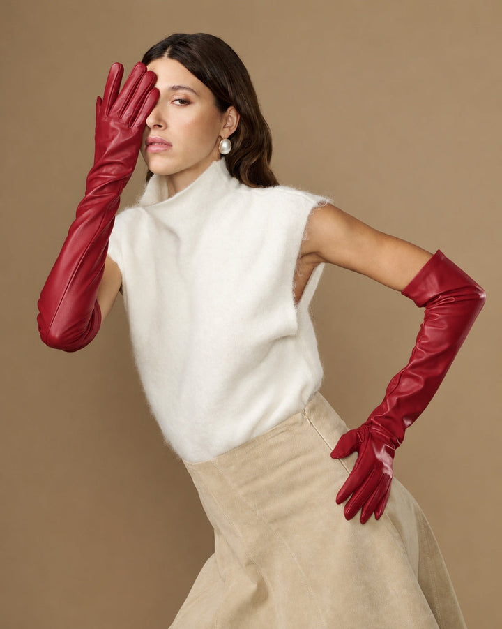 Women's Opera-Length Leather Gloves