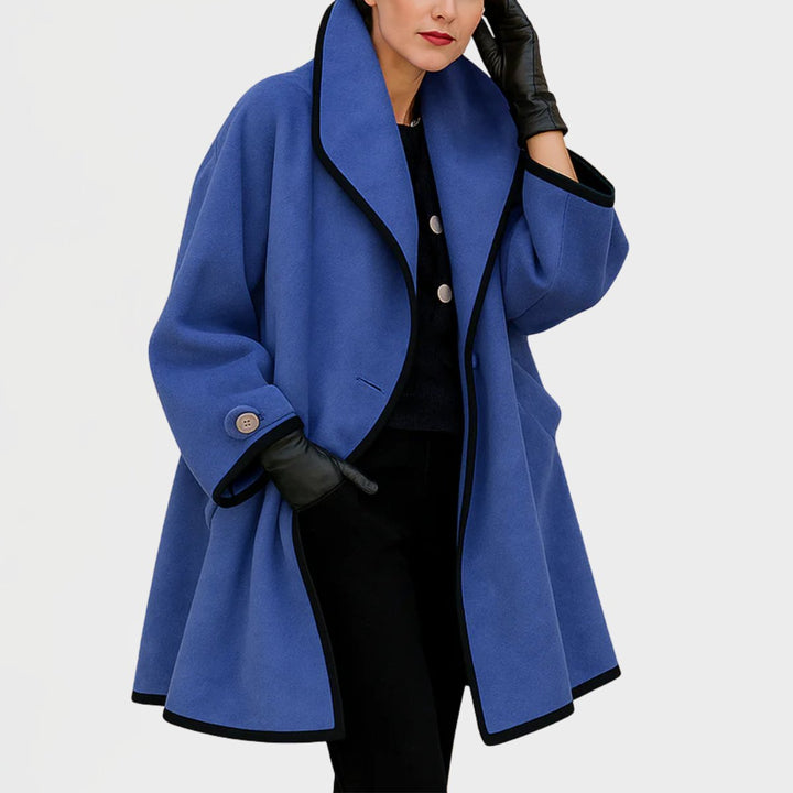 Women's Oversized Contrast-Trim Coat