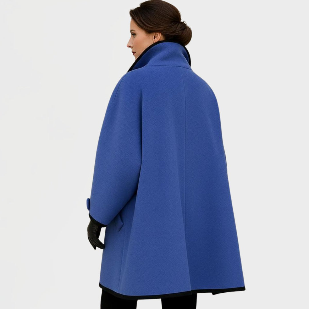 Women's Oversized Contrast-Trim Coat