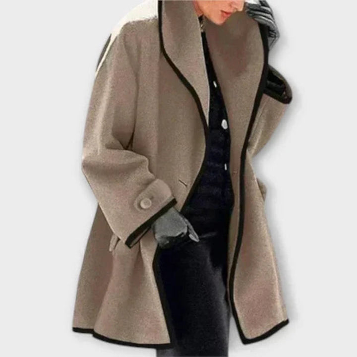 Women's Oversized Contrast-Trim Coat