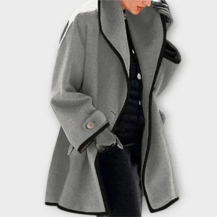 Women's Oversized Contrast-Trim Coat