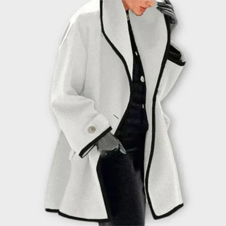 Women's Oversized Contrast-Trim Coat