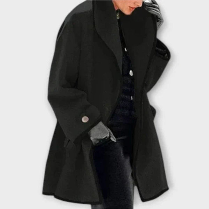 Women's Oversized Contrast-Trim Coat