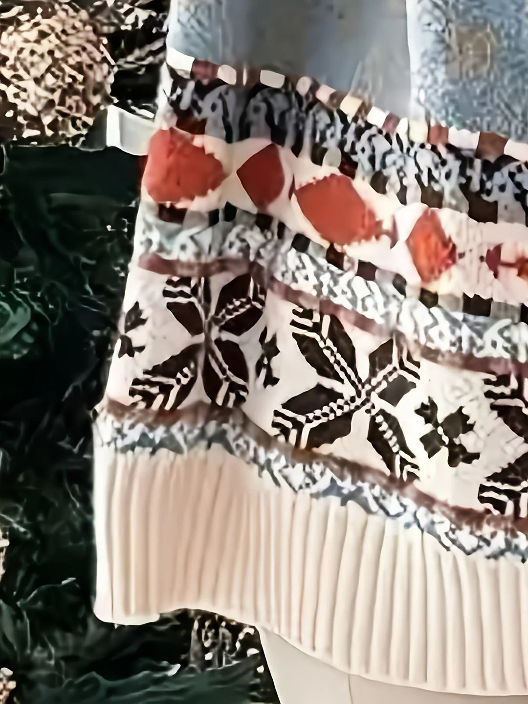 Women's Christmas Jumper Fair Isle Reindeer Oversized in White