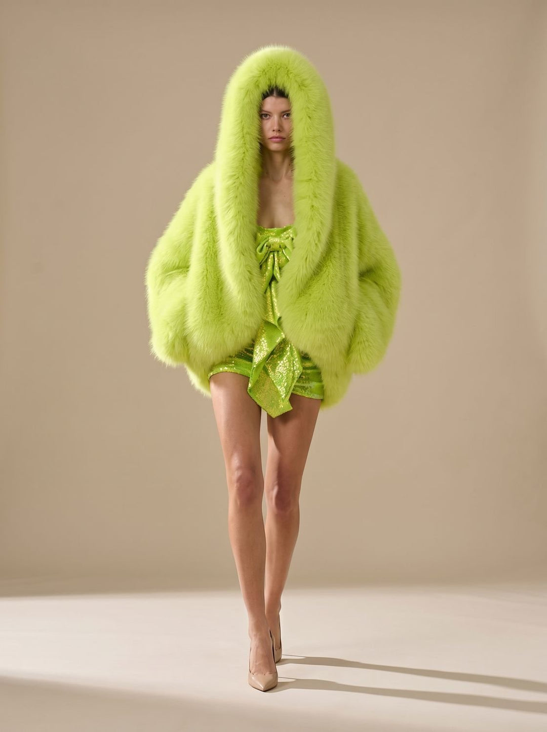 Women's Oversized Hooded Faux Fur Winter Coat