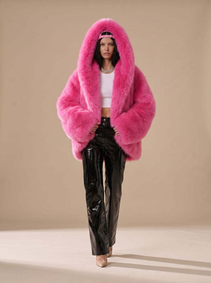 Women's Oversized Hooded Faux Fur Winter Coat