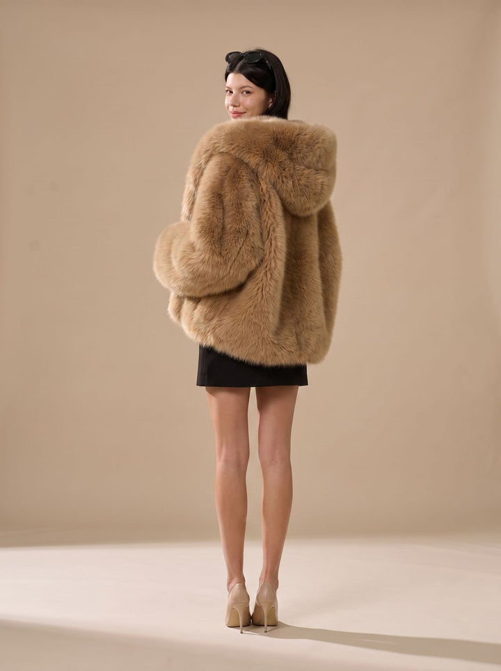 Women's Oversized Hooded Faux Fur Winter Coat