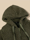 Women's Oversized Hooded Fleece Zip-Up Coat