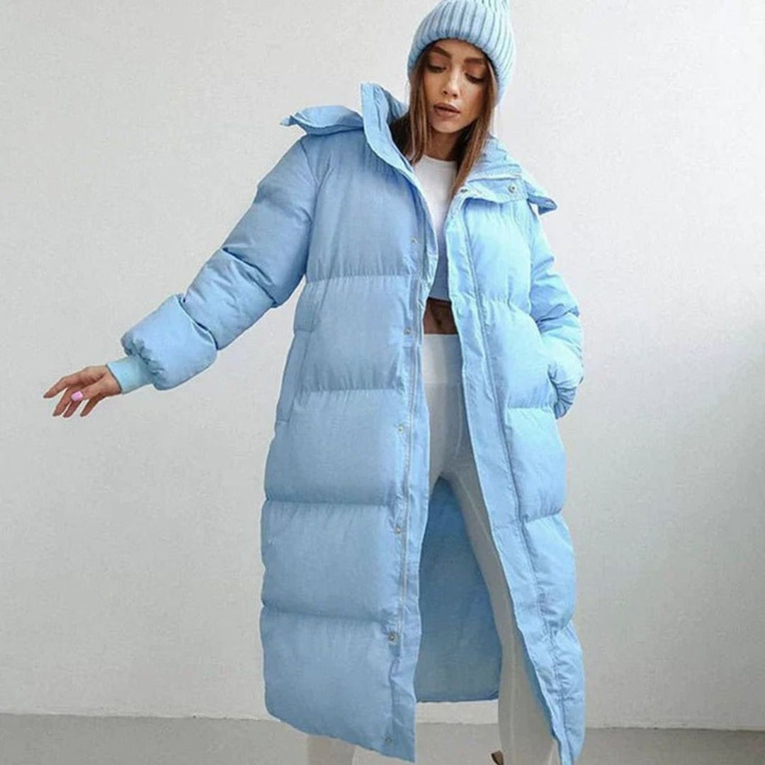 Women's Oversized Quilted Hooded Longline Puffer Coat