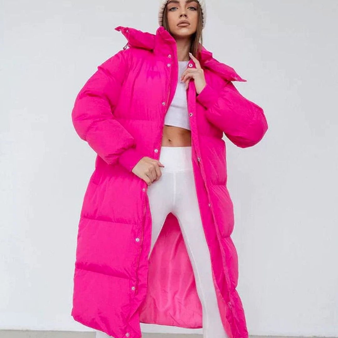 Women's Oversized Quilted Hooded Longline Puffer Coat