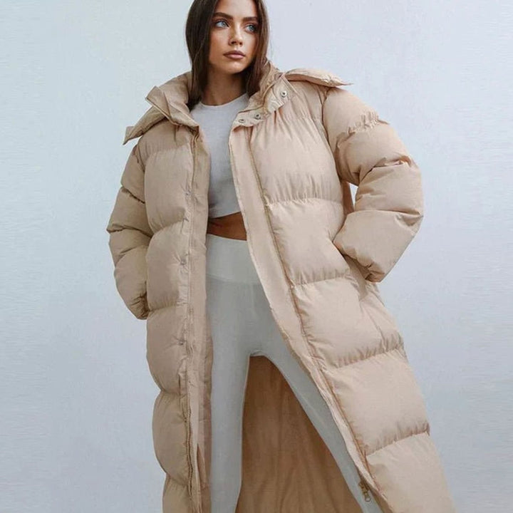 Women's Oversized Quilted Hooded Longline Puffer Coat