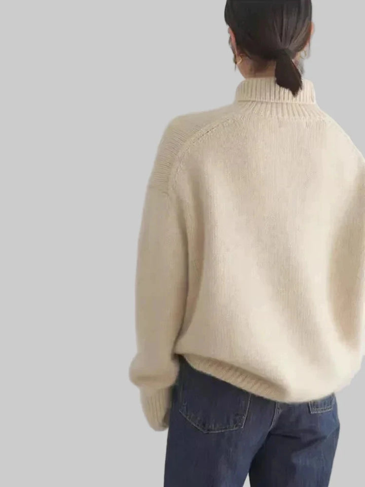 Women's Oversized Ribbed Roll-Neck Jumper