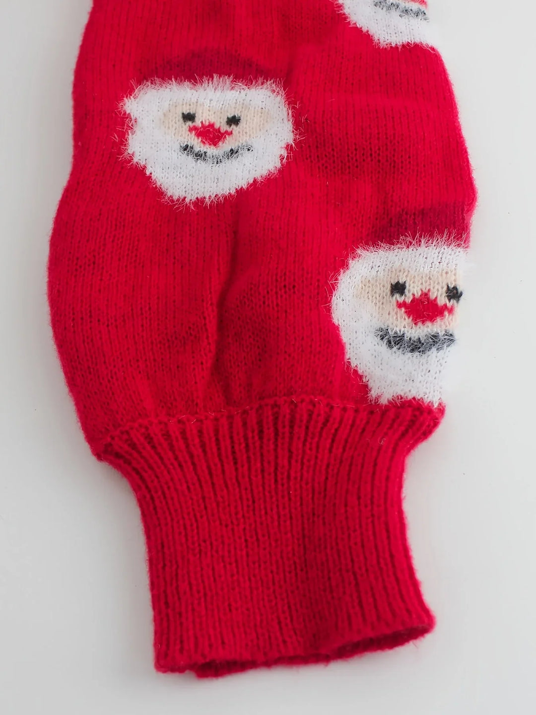Women's Christmas Jumper Fluffy Santa Face Oversized in Red