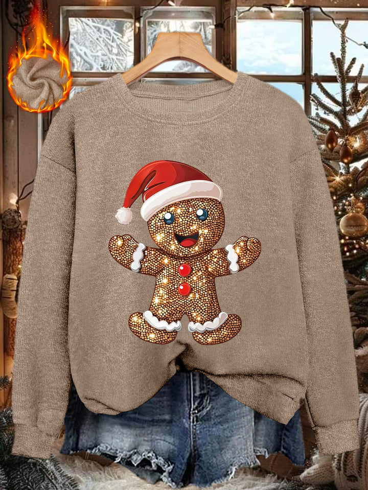 Women's Christmas Jumper Sequin Gingerbread Oversized
