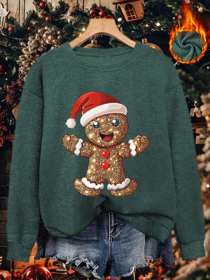 Women's Christmas Jumper Sequin Gingerbread Oversized