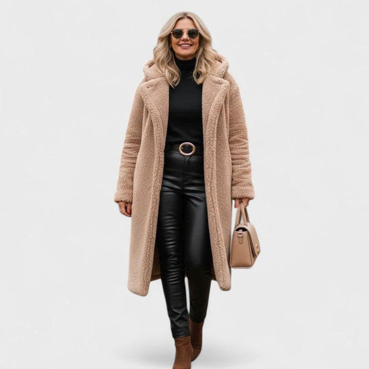 Women's Oversized Teddy Faux Fur Longline Coat