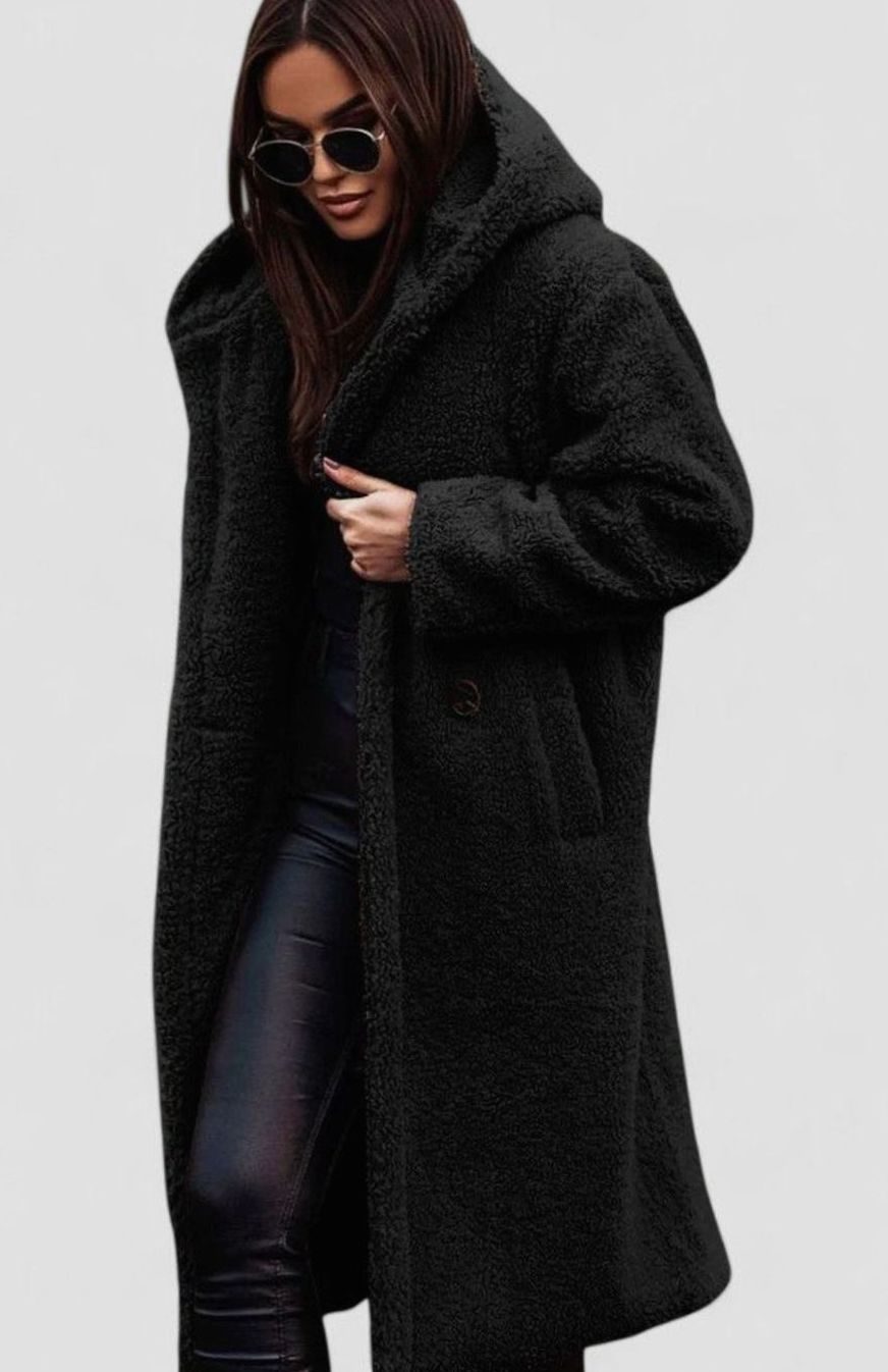 Women's Oversized Teddy Faux Fur Longline Coat