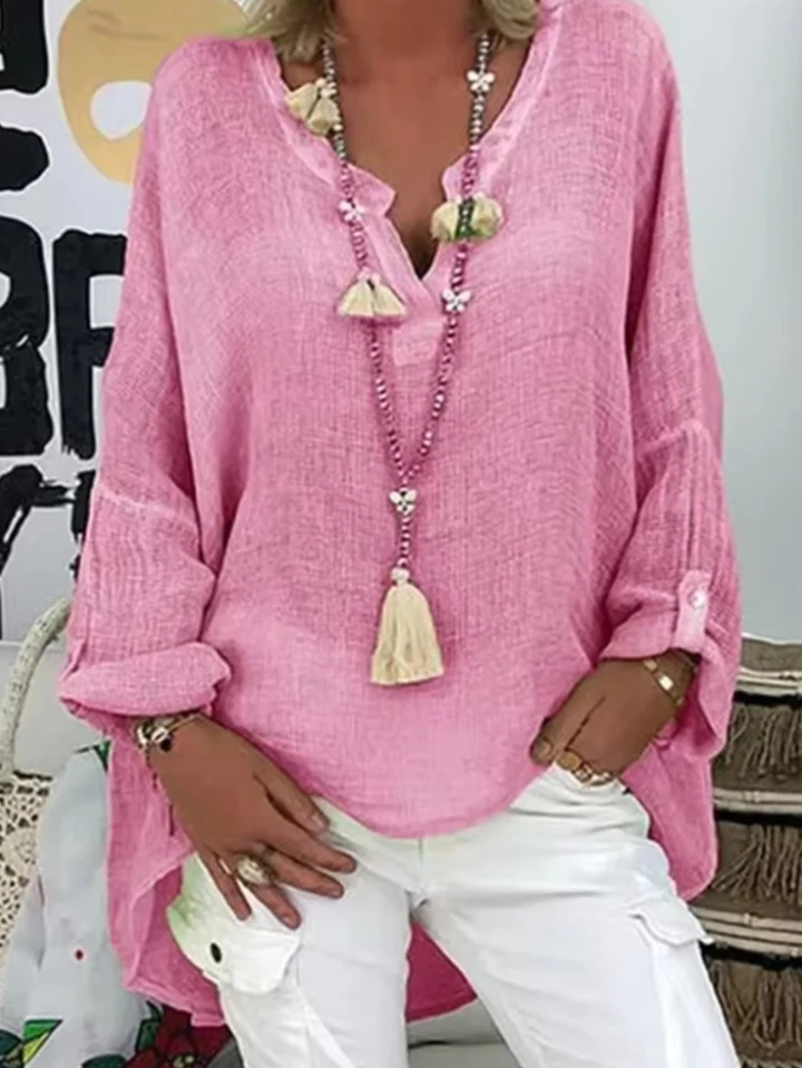Women's Oversized V-Neck Blouse