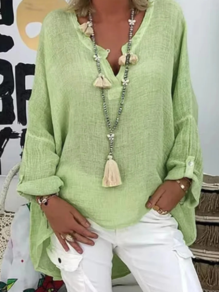 Women's Oversized V-Neck Blouse