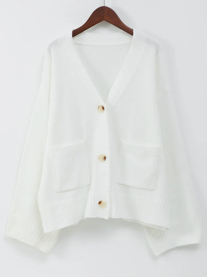 Women's Oversized V-Neck Button Cardigan