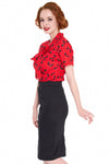 Women's Pencil Skirt with Front Button Detail