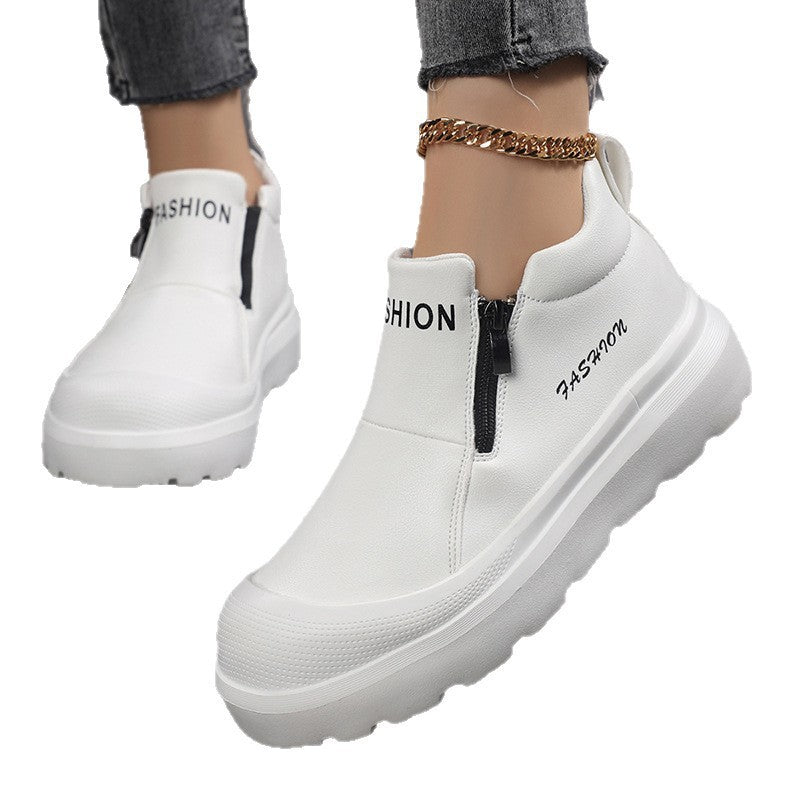 Women's Platform Slip-On Trainers with Side Zip