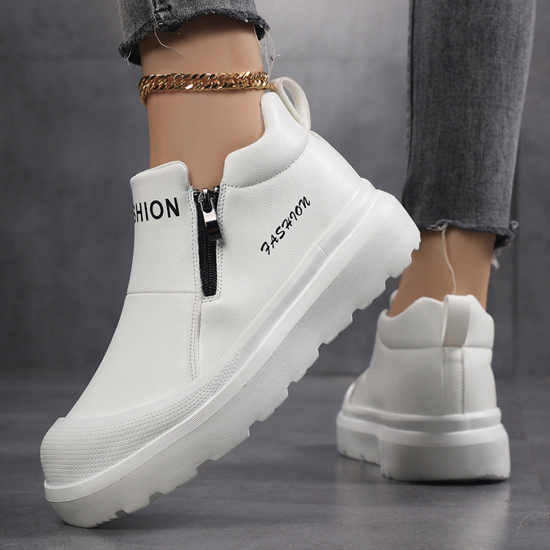 Women's Platform Slip-On Trainers with Side Zip