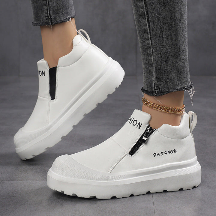 Women's Platform Slip-On Trainers with Side Zip