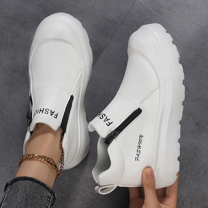 Women's Platform Slip-On Trainers with Side Zip