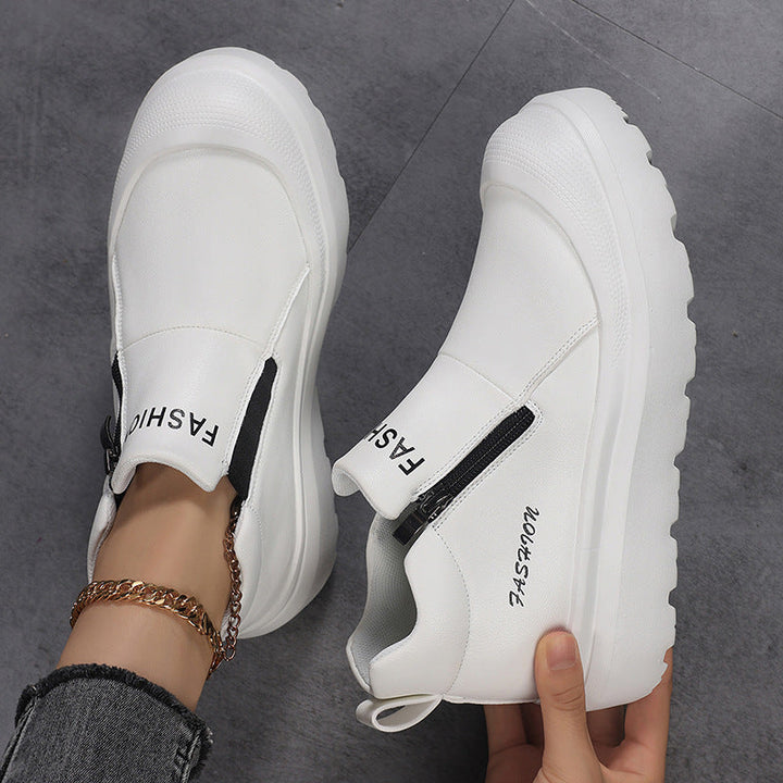 Women's Platform Slip-On Trainers with Side Zip
