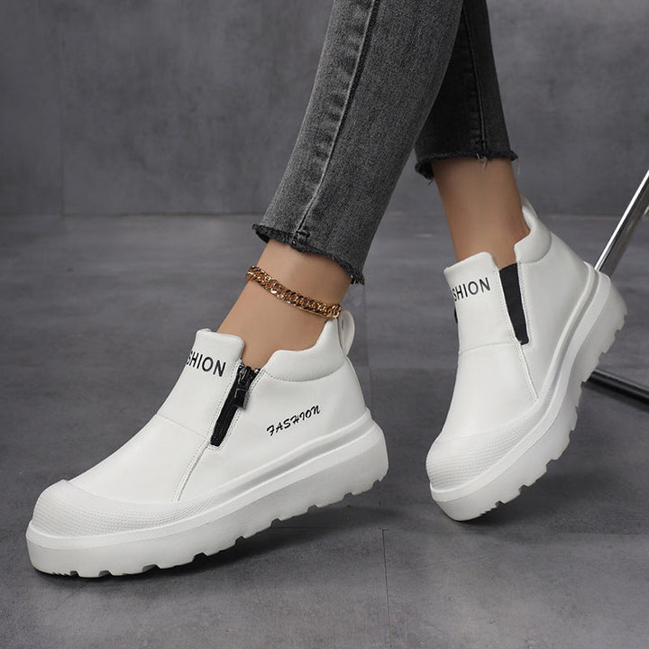 Women's Platform Slip-On Trainers with Side Zip