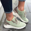 Women's Wedge Platform Faux Suede Lace-Up Trainers with Side Zip