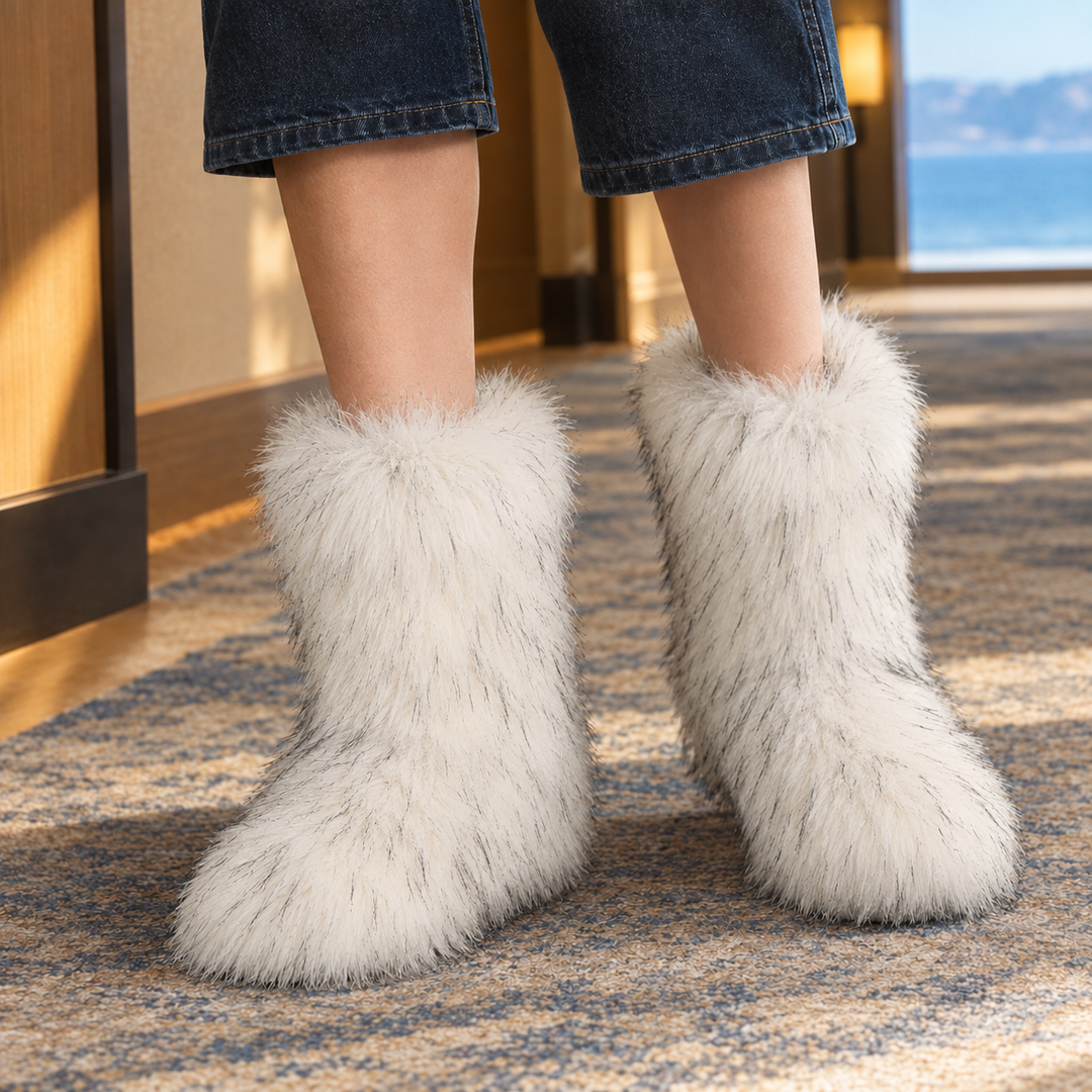 Women's Plush Mid-Calf Slip-On Boots