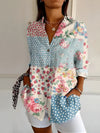Women's Printed Button-Front Blouse