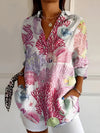 Women's Printed Button-Front Blouse