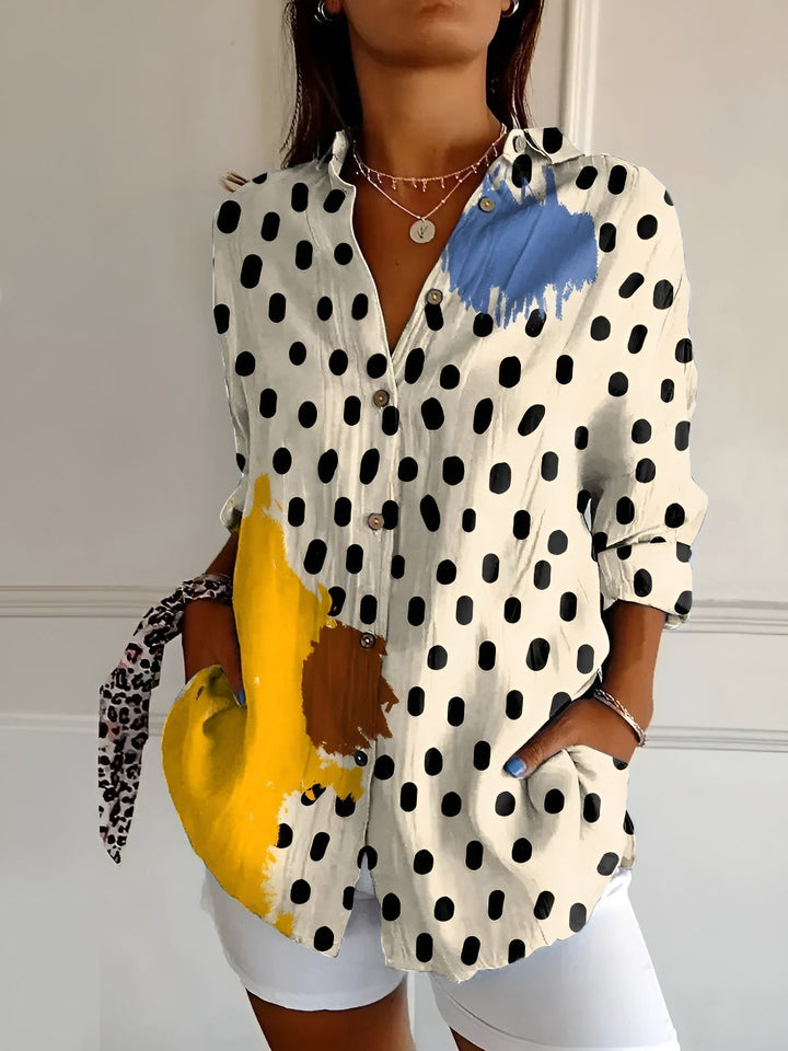 Women's Printed Button-Front Blouse