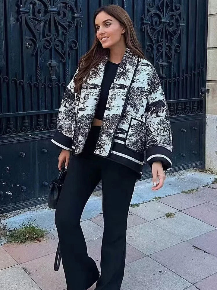 Women's Printed Open Front Jacket
