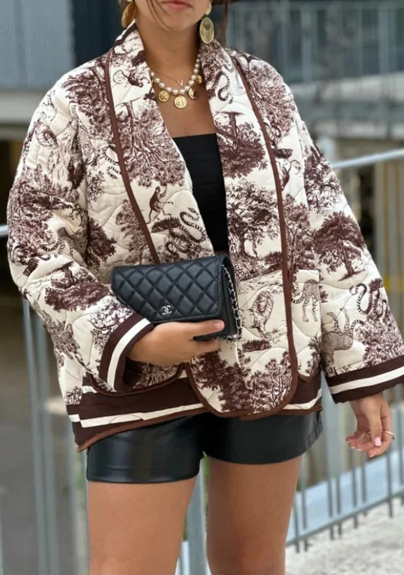 Women's Printed Open Front Jacket