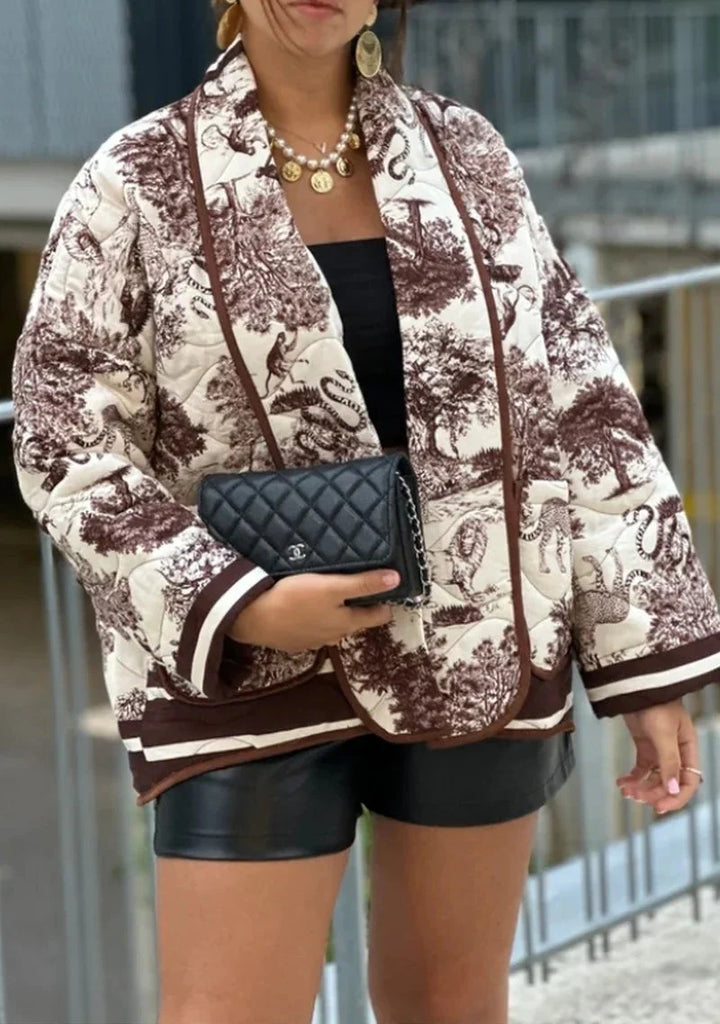 Women's Printed Open Front Jacket