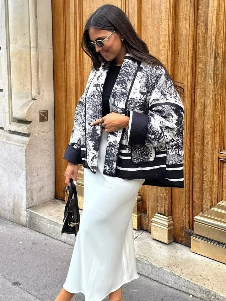 Women's Printed Open Front Jacket