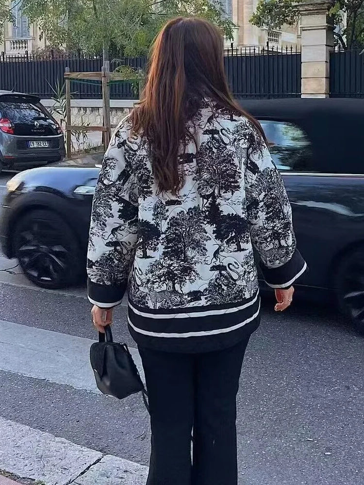 Women's Printed Open Front Jacket