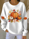 Women's Pumpkin Graphic Round-Neck Sweatshirt